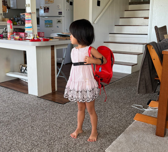 学校に行くらしい。