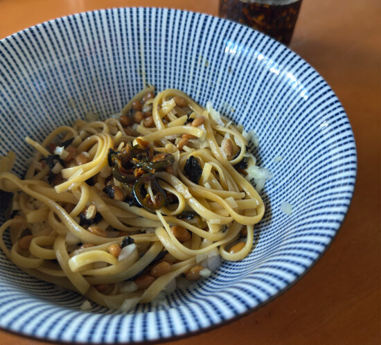 納豆パスタ。