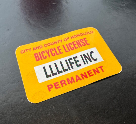 ハワイでの自転車の車両登録について。