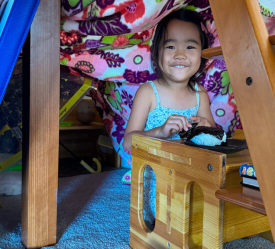 テーブルのした。