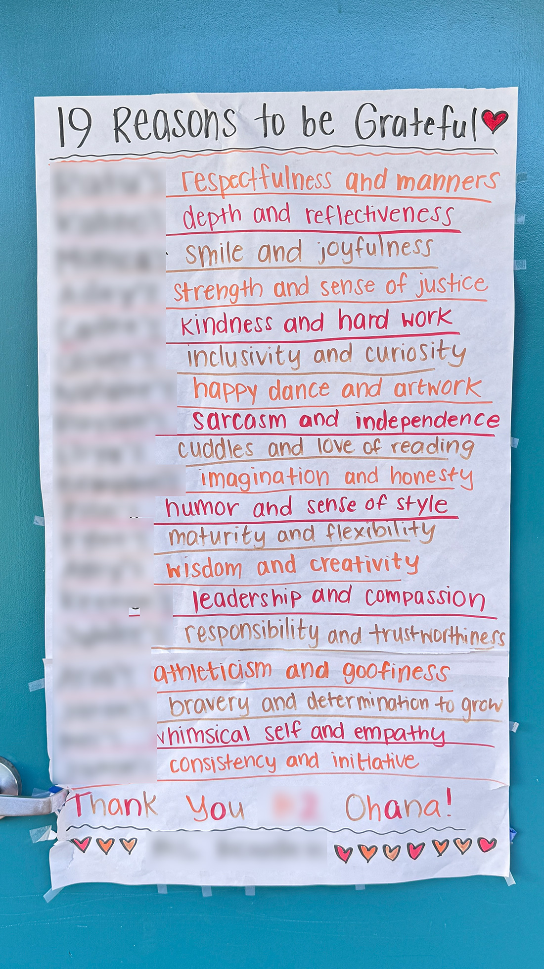 教室の壁からもらった心に響くメッセージ。