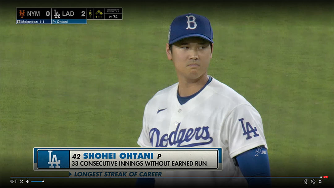 今日の大谷くん、キャップはB、背番号は42番！？