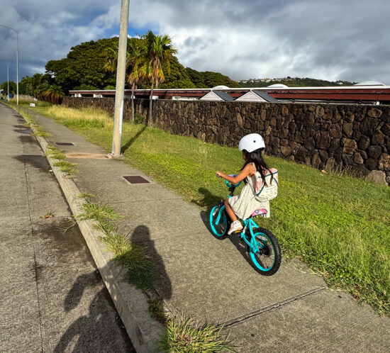 自転車通学を始めた娘。